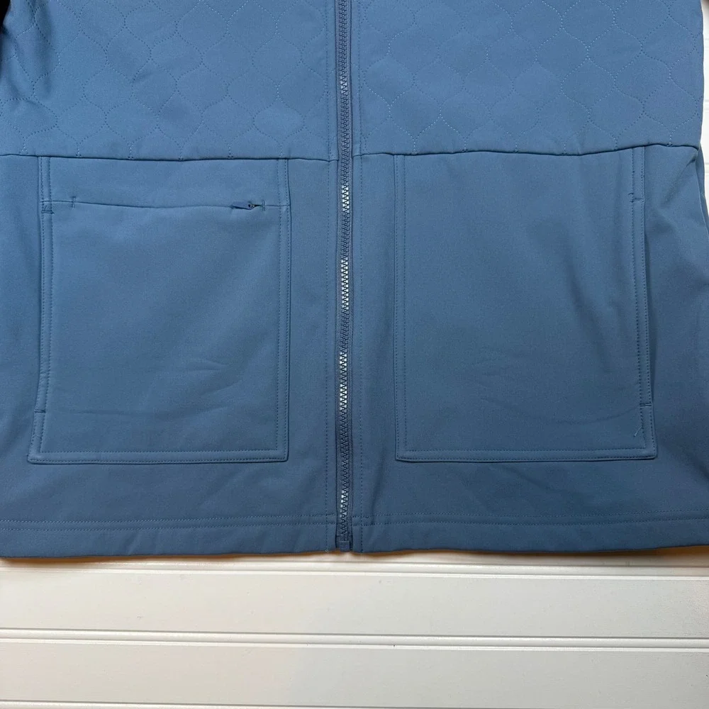 Maelreg Performance Mens Blue Quilted Softshell Fleece Lined Full Zip Jacket M